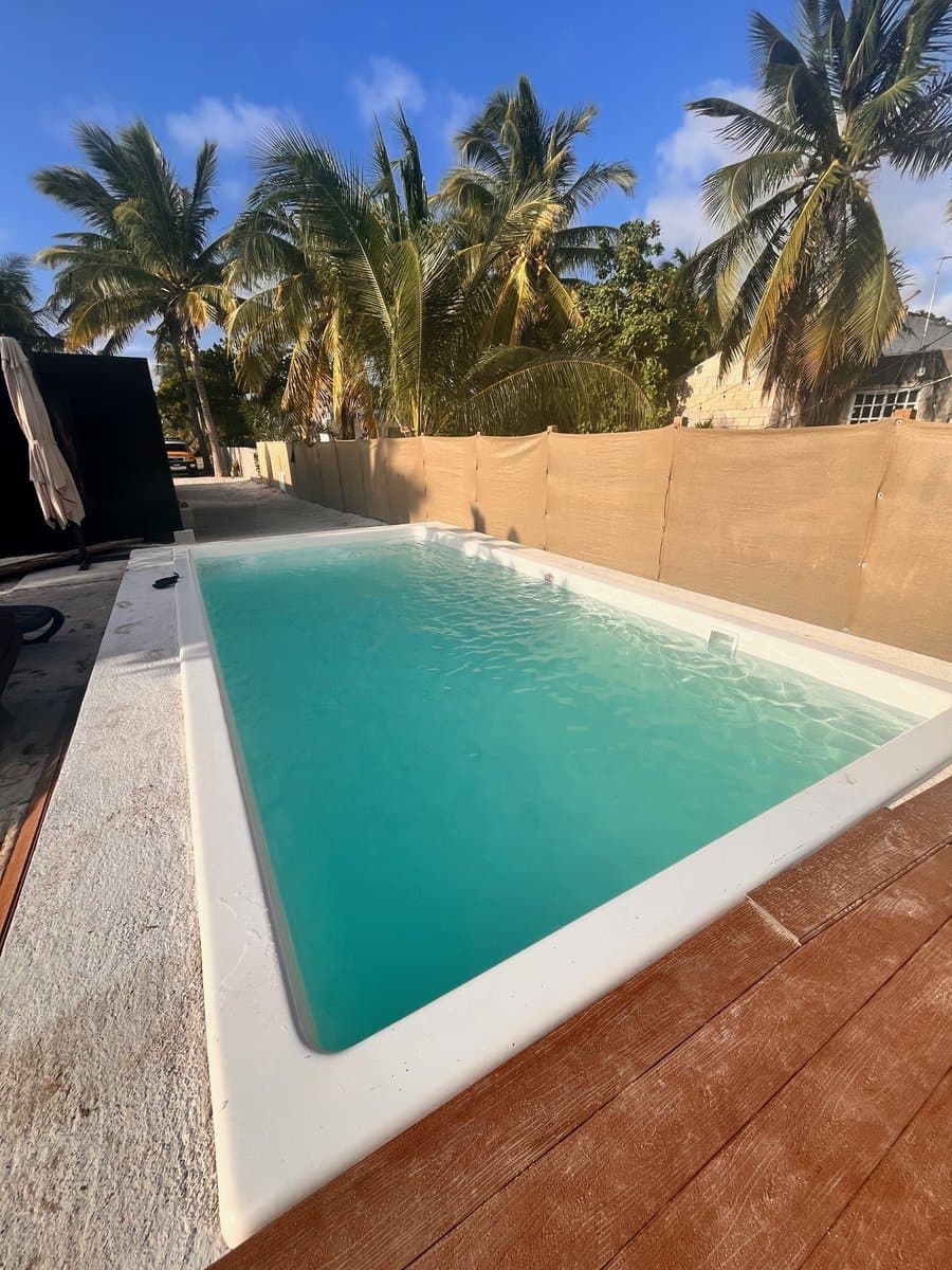 Piscina glüp instalada — proyecto 7 en la Península de Yucatán